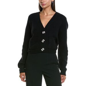 Ganni Womens Alpaca & Wool-Blend Cardigan, Black